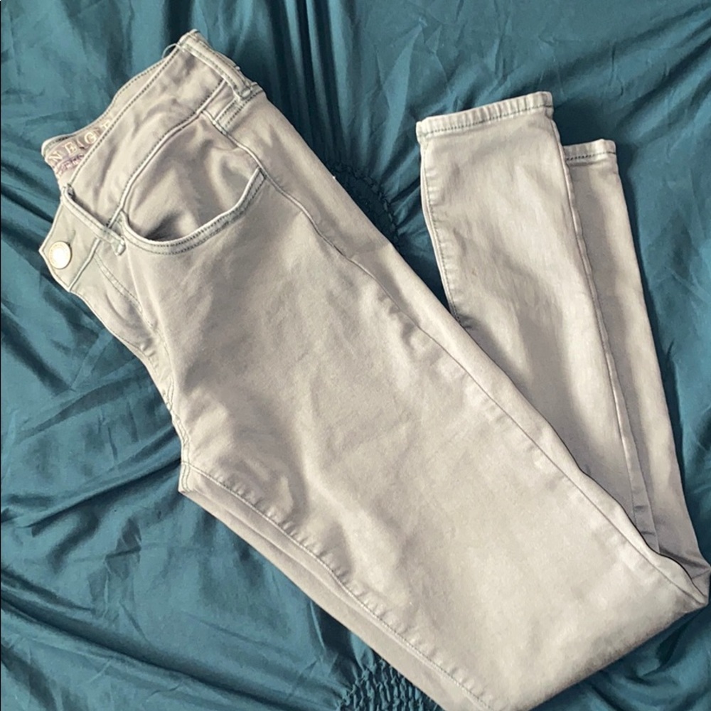 Teal skinny jeans